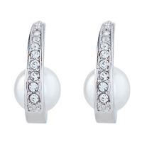 Knight & Day Pearl, Rhodium & Crystal Earringss