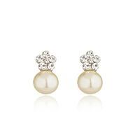 Knight And Day Rhodium And Crystal Cream Pearl