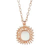 knight day rose gold white opal pendant