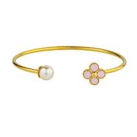 Knight & Day Rose Water Opal & Faux Pearl Bangle