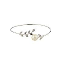 Knight And Day Rhodium And Crystal Pearl Bangle