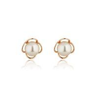 Knight And Day Rose Gold Cream Pearl Earrings