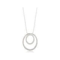 Knight And Day Silver Double Oval Necklace