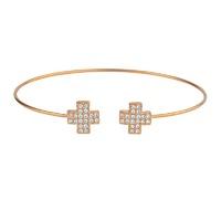 Knight & Day Rose Gold Wire Cross Bangle