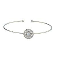 Knight & Day Rhodium Wire Disc Bangle