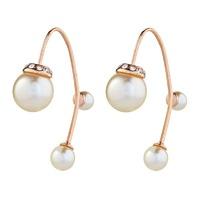 Knight & Day Pearl & Rose Gold Fish Hook Earringss