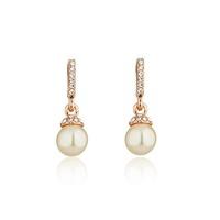 Knight And Day Rose Gold And Crystal Pearl Earrings