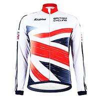 Kooplus Cycling Jacket Men\'s Long Sleeve Bike Jersey Tops Thermal / Warm Fleece Lining Moisture Permeability Wearable BreathablePolyester