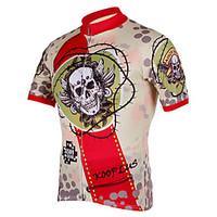 Kooplus Cycling Jersey Men\'s Short Sleeve Bike Jersey Tops Quick Dry Front Zipper Breathable 100% Polyester Skulls Spring Summer
