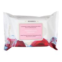 korres pomegranate cleansing wipes oilycombination skin 25 wipes