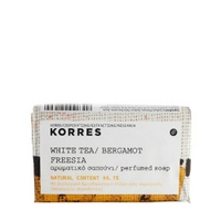 korres white tea bergamot and freesia perfumed soap 125g