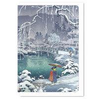 Koitsu Tsuchiya\'s \'Winter Willows\' Greeting Card