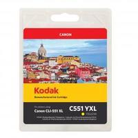 Kodak Remanufactured Canon CLI-551XL Yellow CL51Y Inkjet Printer Ink