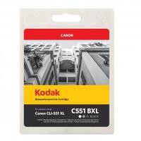 kodak remanufactured canon cli 551xl black cl51b inkjet printer ink