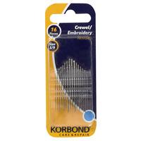 korbond embroidery needles 16 pieces 238312