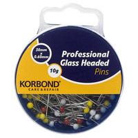 Korbond Glass Headed Pins 10g 238410