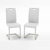 Koln Dining Chair In White Faux Leather in A Pair