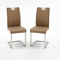 Koln Dining Chair In Cappuccino Faux Leather in A Pair