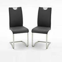Koln Dining Chair In Black Faux Leather in A Pair