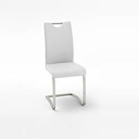 Koln Dining Chair In White Faux Leather With Chrome Legs