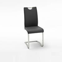 Koln Dining Chair In Black Faux Leather With Chrome Legs