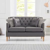 Kosmo 2 Seater Sofa In Grey Fabric With Natural Ash Legs