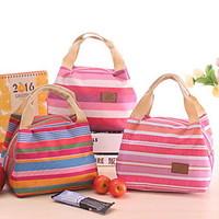 Korean Cute Cold Cooler Bag Picnic Lunch Bag With Bags Stripe Zipper Bag Lunch Box