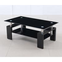 Kontrast Coffee Table In Black Glass With High Gloss Legs