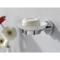 Kosmos 1118699 Stainless Steel and Zinc Alloy Haceka Glass Soap Holder, Silver