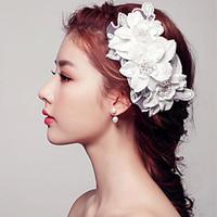 Korean Style Pearl Lace Flower for Wedding Headpiece Haircomb