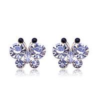 Korean Fashion Studded With Drill Delicacy Butterfly Alloy Stud Earrings