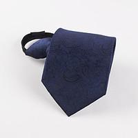 Korean dark blue pattern lazy business man tie