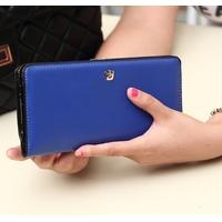 Korean Fashion Women Purse PU Leather Wallet Long Clutch Bag Pouch Card Holders Royal Blue