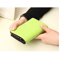 Korean Fashion Women Purse PU Leather Wallet Long Clutch Bag Pouch Card Holders Light Green