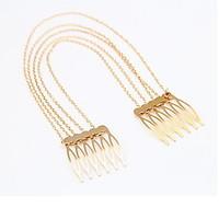 korean fashion alloy long tassel chain hair comb in party