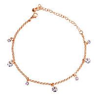 Korean Delicate Rhinestones Alloy Chaine Anklet