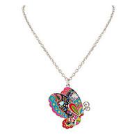 Korean Style Fashion And Personality Adorable Multicolor Butterfly Lady Casual Pendant Necklace Gift Movie Jewelry