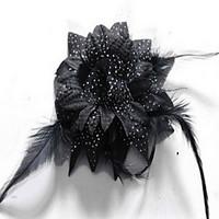 Korean Flower Girl\'s Flower Feather FabricHair Clip