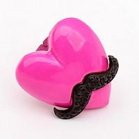 Korean Style Fashion Fuchsia Adorable Women\'s Love Mustache Ring Movie Jewelry