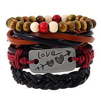 korean retro punk braided leather bracelet