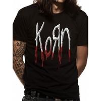 korn dripping logo mens x large t shirt black