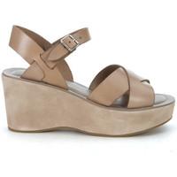 Kork Ease Ava wedge sandals in dove leather women\'s Sandals in grey