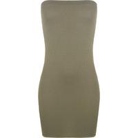 Konata Basic Boobtube Bandeau Mini Dress - Khaki