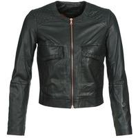 kooka foulia womens leather jacket in black