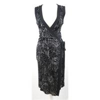 Kookai - Size 1 - Black & White - Floral Wrap Around Sleeveless Dress