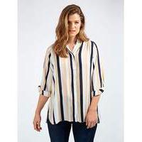 Koko Stripe Blouse With Mandarin Collar