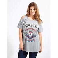 Koko Grey Cold Shoulder New York T-Shirt