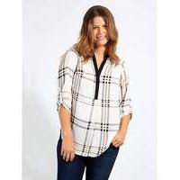 Koko Check Print Blouse In White