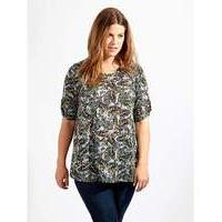 Koko Grey Butterfly Print Jersey Top