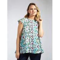 Koko Green Multi Butterfly Print Blouse